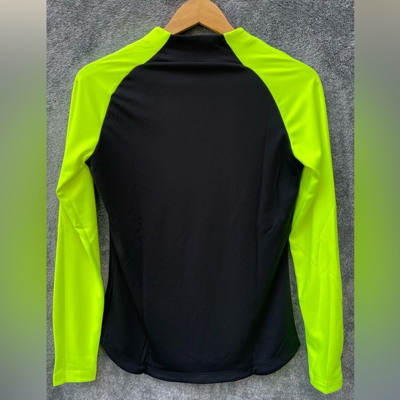 Nike Women’s Long Sleeve Performance Top in Black and Neon Yellow | XS | NEW - Picture 5 of 6